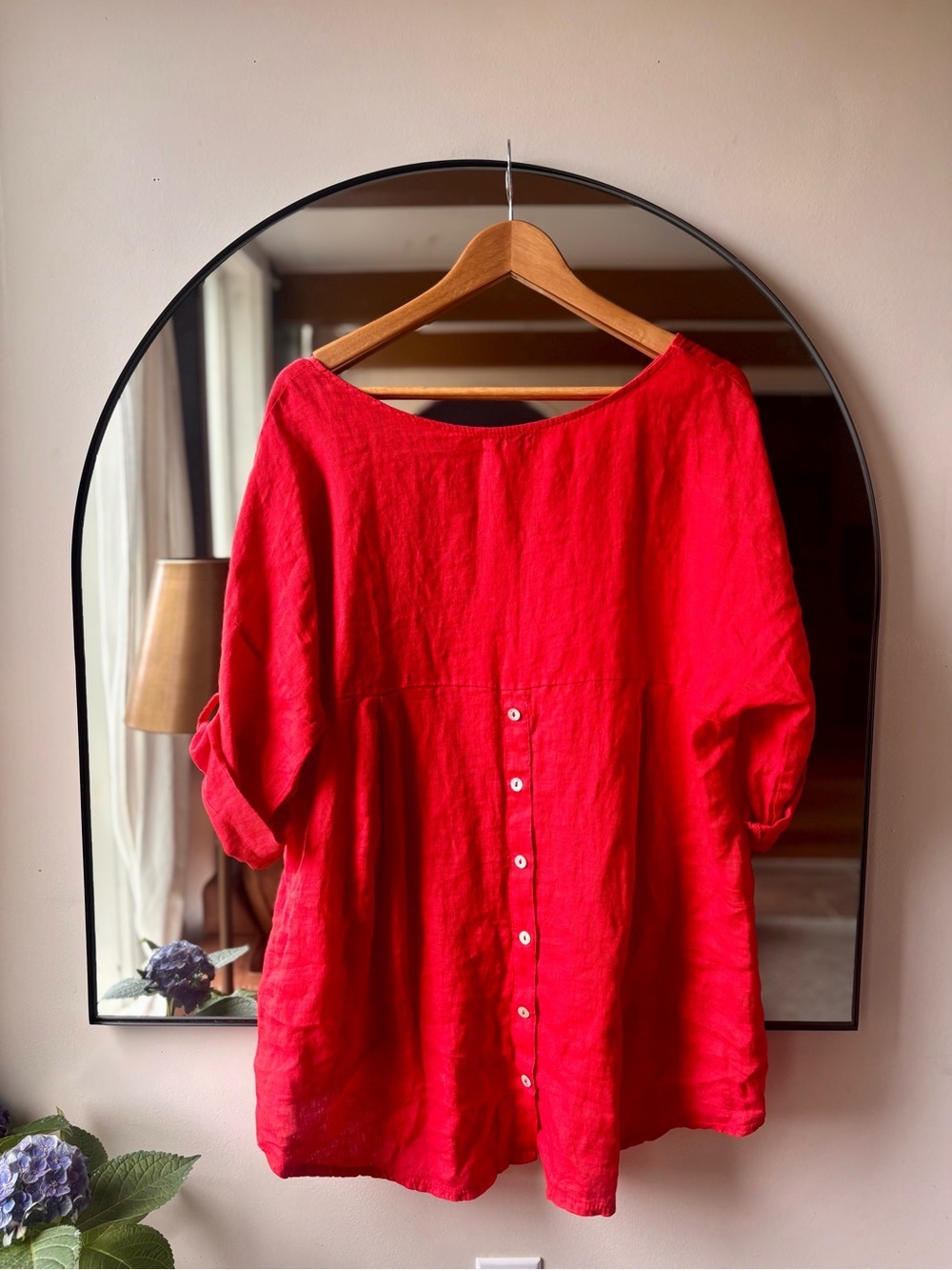 TERRZO MILLENNIO | linen button back tunic | size large - Picture 5 of 6